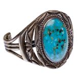 Orville Tsinnie Sterling Silver and Turquoise Cuff Bracelet