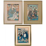 Kunisada and Kunisada II Woodblock Prints Assortment