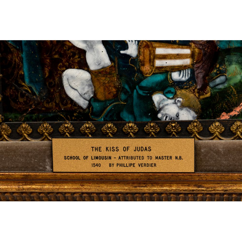 Limoges 'The Kiss of Judas' Painted Enamel Plaque - Image 3 of 3