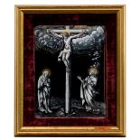Limoges 'Crucifixion' Painted Enamel Plaque