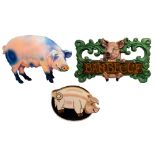 Pig Sign and Tray Assortment