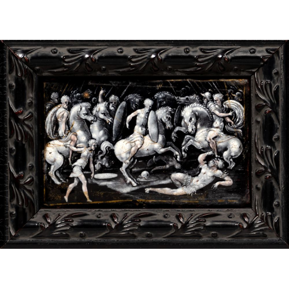 Limoges 'David and Goliath' Painted Enamel Plaque - Image 2 of 4