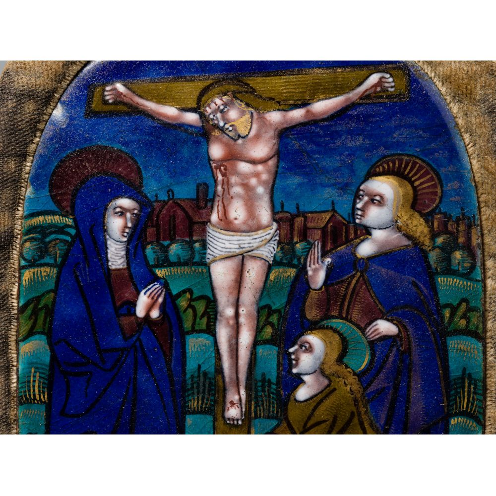 Limoges 'Crucifixion' Painted Enamel Plaque - Image 3 of 4