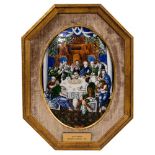 Limoges 'The Last Supper' Painted Enamel Plaque