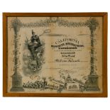 William Hubacek (American, 1871-1958) Certificate