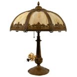 Art Nouveau Slag Glass Table Lamp