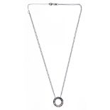 18k White Gold and Diamond Pendant on Necklace