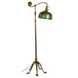 Tiffany Studios Patinated Bronze Counterbalance Floor Lamp