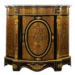 Boulle Style Marble Top Cabinet