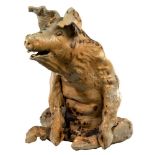 Unknown Artist Ceramic Pig Sculpture