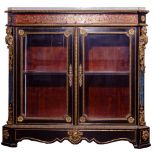 Boulle Style Marble Top Cabinet