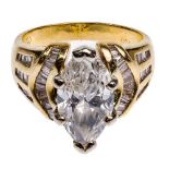 18k Gold and 3.03 Carat Diamond Engagement Ring