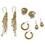 18k Yellow Gold Pierced Earring Assortment