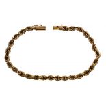 14k Yellow Gold Twisted Rope Bracelet