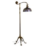 Tiffany Studios Patinated Bronze Counterbalance Floor Lamp