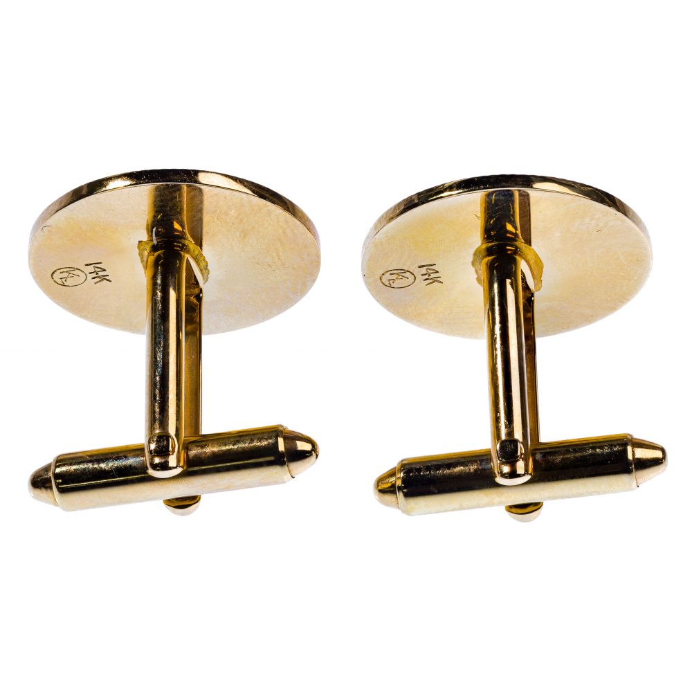 14k Yellow Gold and Sapphire Cufflinks - Image 2 of 2