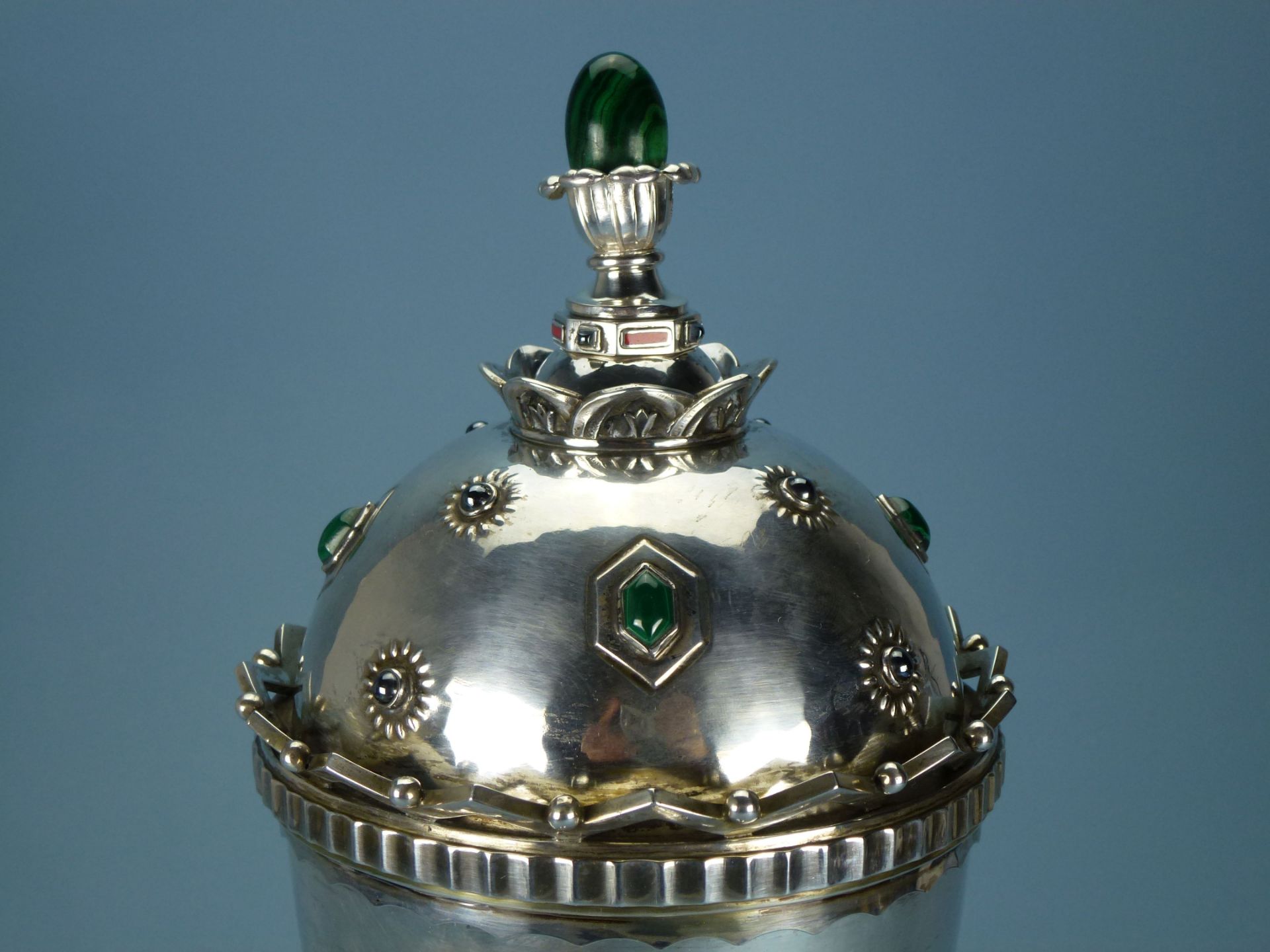 Ballonfahrt-Pokal, Gabriel Hermeling, Köln um 1910, 800er Silber - Bild 3 aus 8