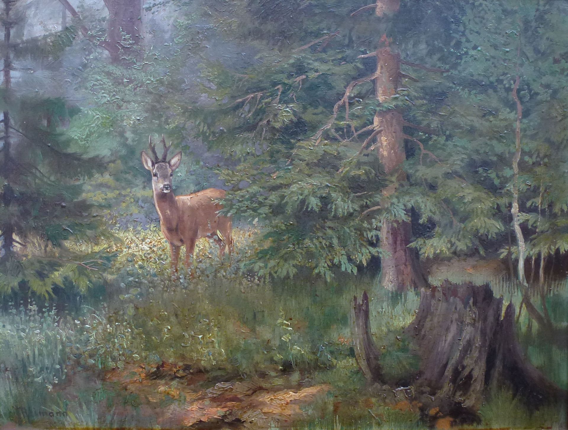 Reimann, Friedrich: Rehbock im Wald