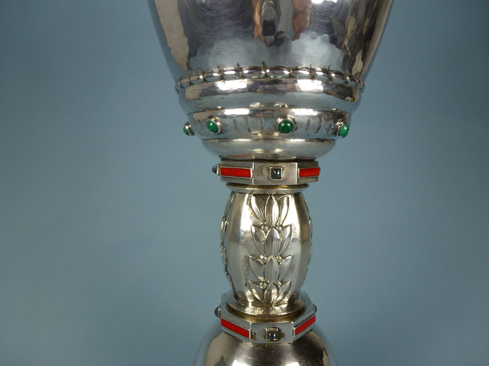 Ballonfahrt-Pokal, Gabriel Hermeling, Köln um 1910, 800er Silber - Bild 4 aus 8