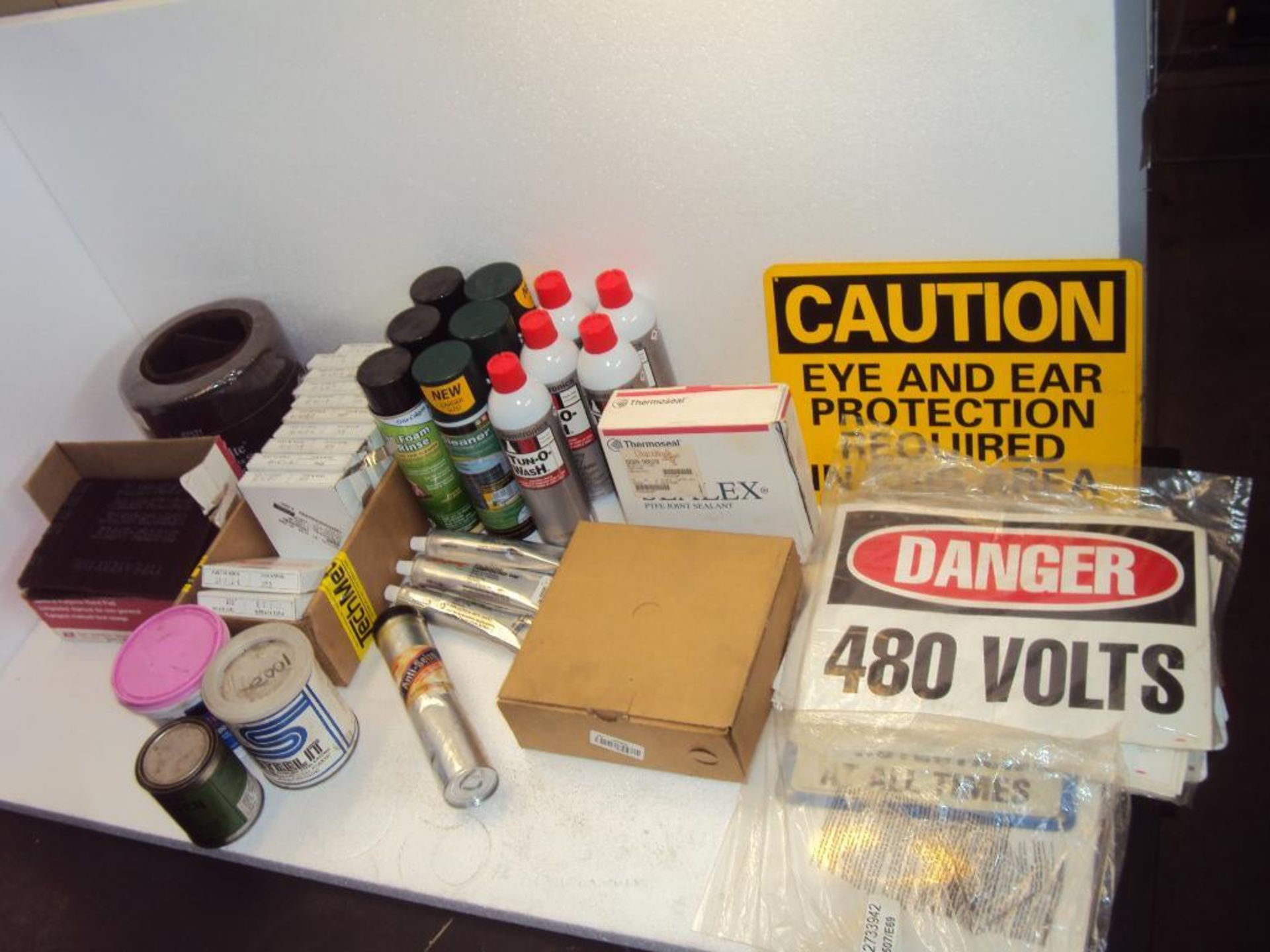 Shop Supplies Signs, cleaners, shim stock and lubricants