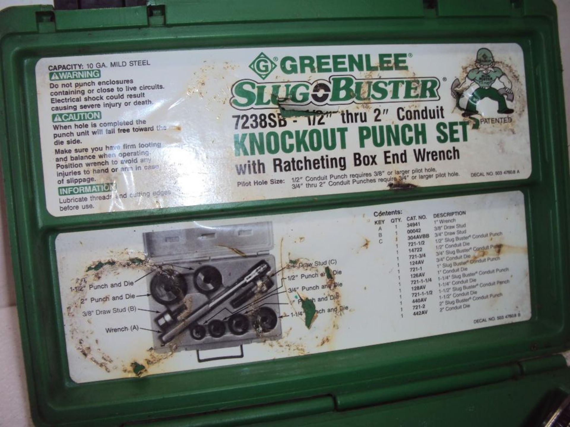 GREENLEE 7238SB SLUGBUSTER 1/2-2" CONDUIT KNOCKOUT PUNCH SET - Image 3 of 4