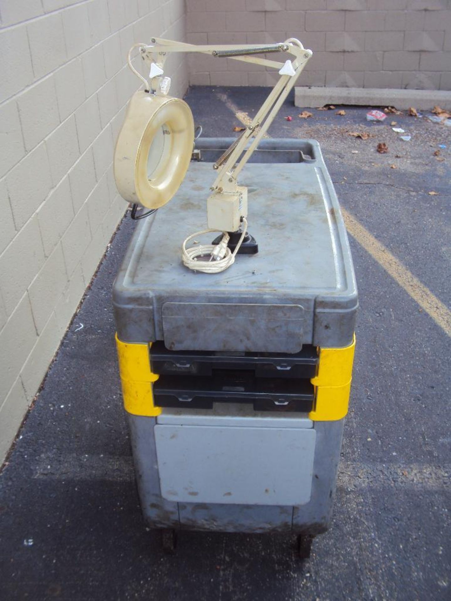 Rubbermaid Shop Cart w/ Organizer Drawers & Magnifier Lamp - Image 3 of 5