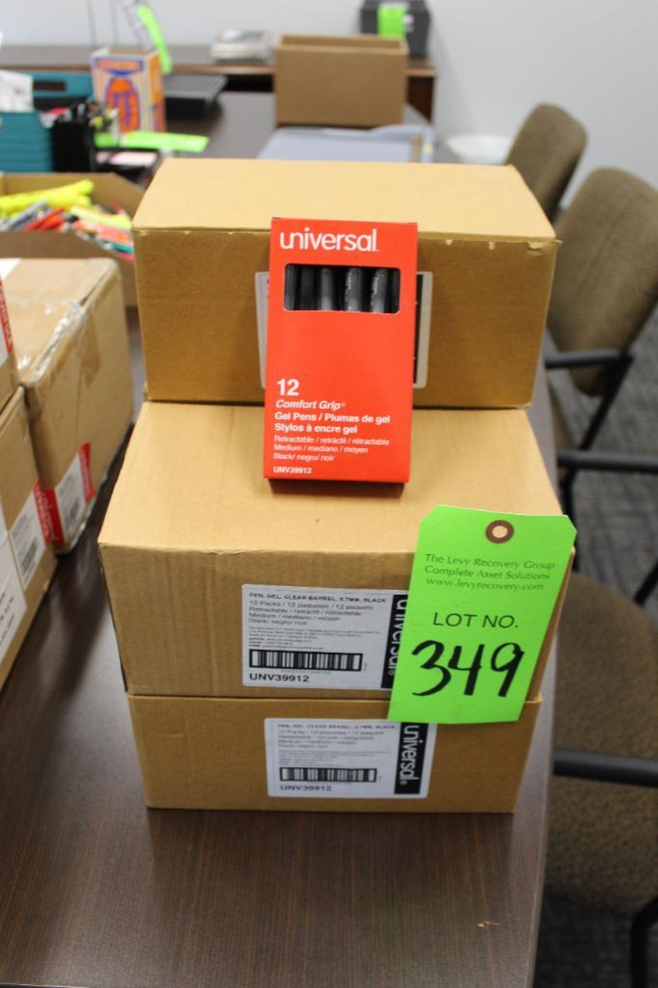 Lot of Universal (New) Comfort Grip Gel Pens - 12 Packs per box, 5 boxes