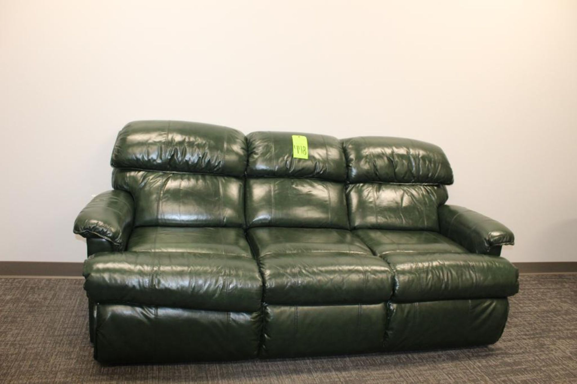 Green Leather Couch & Chair