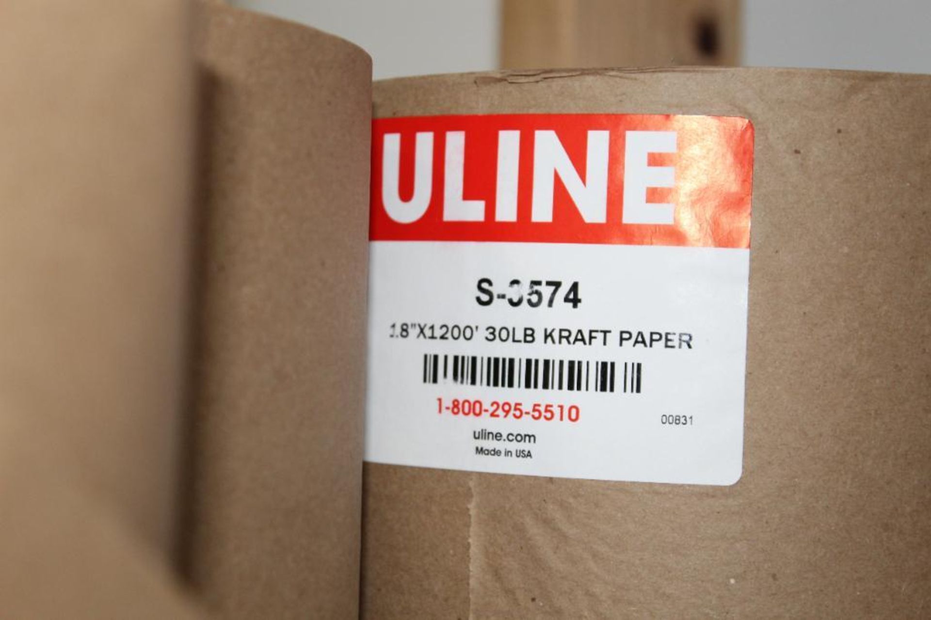 Rolls of Plastic & Uline 1/8" x 200' 30Lb Kraft Paper - Image 2 of 2