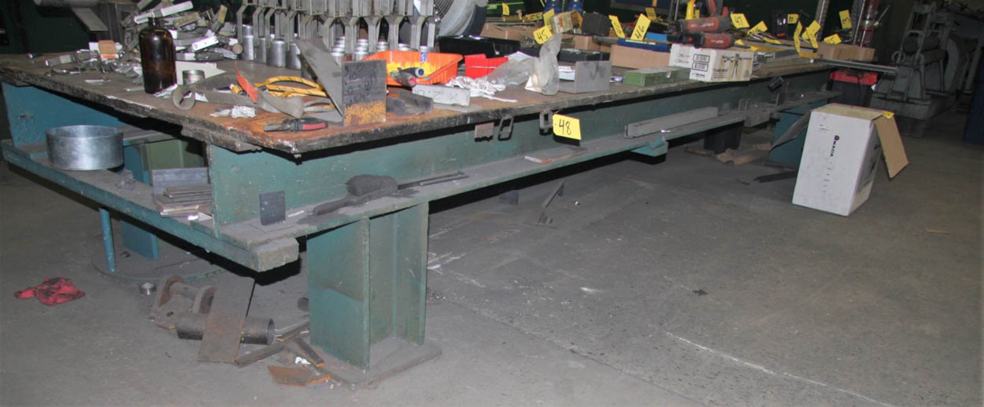 6' X 212" X 1" Steel Welding Table ( No Contents)