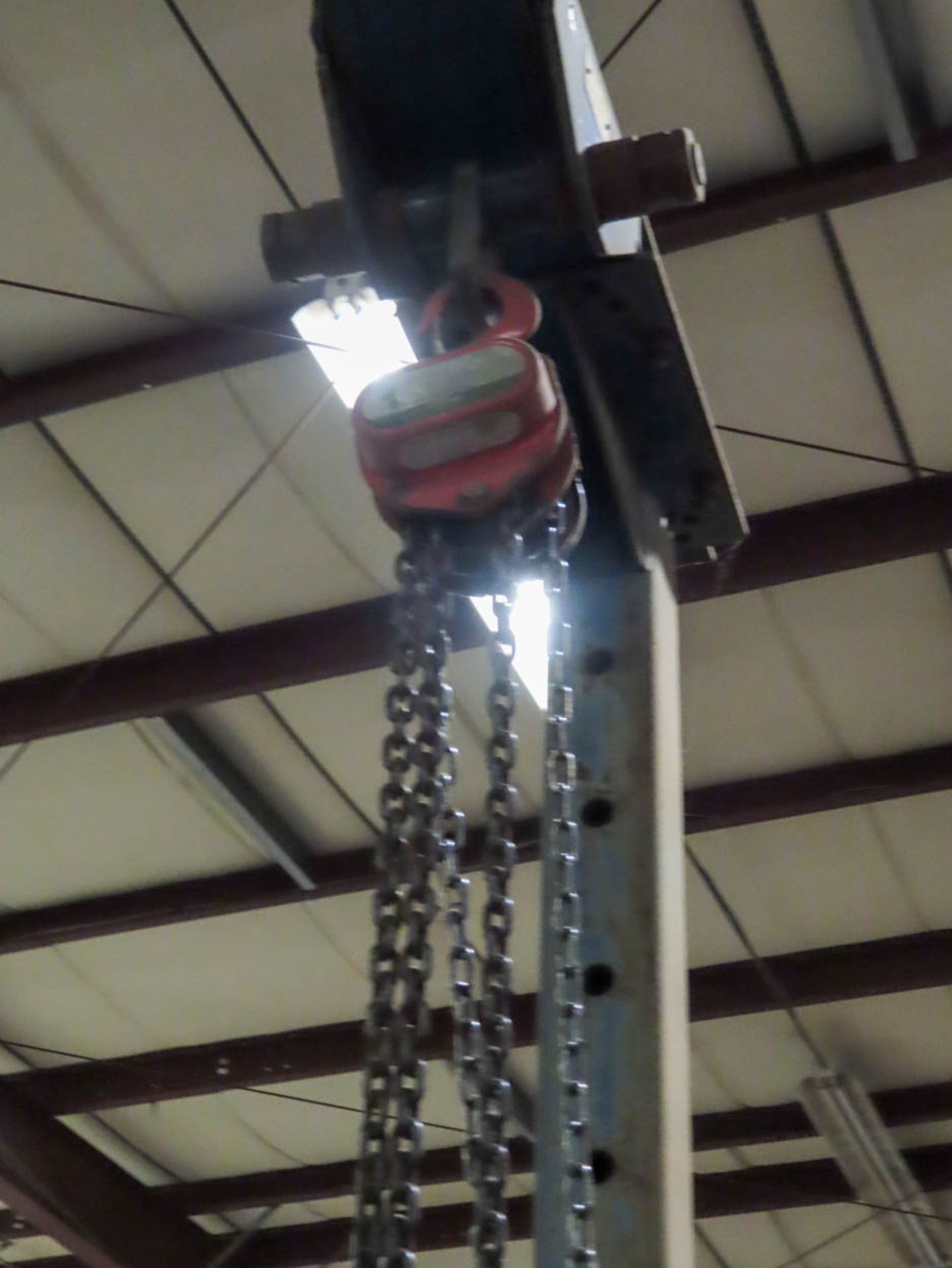 4000# "A" Frame Gantry With 1-Ton Chain Hoist 160" Between Uprights - Image 3 of 3