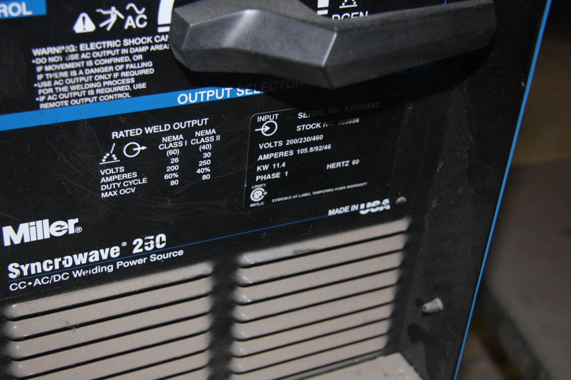 Miller Syncrowave 250 CC-AC/DC Welding Power Source - Image 3 of 3