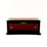 French Black Lacquer And Wood Music Box