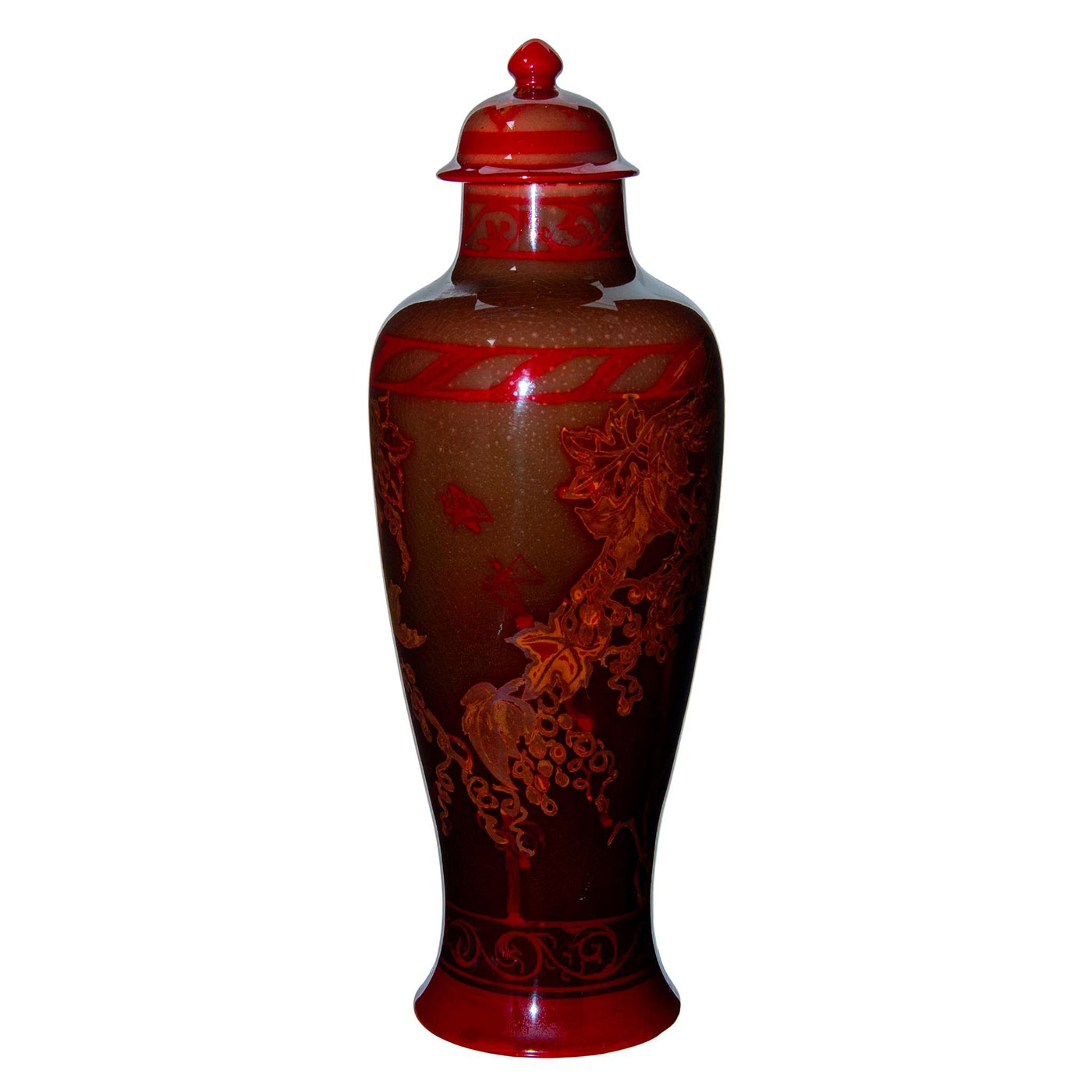 Bernard Moore Flambe Pottery Lidded Vase - Image 3 of 6