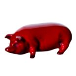 Royal Doulton Flambe Animal Figurine, Pig Standing