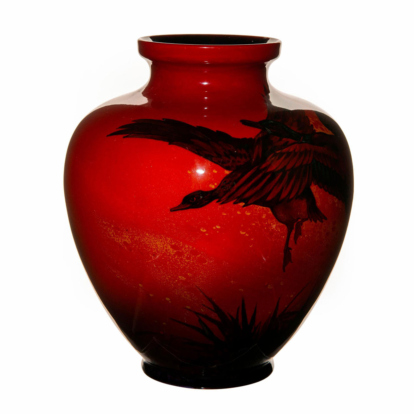 Royal Doulton Sung Flambe Vase, Ducks In Flight - Image 4 of 5