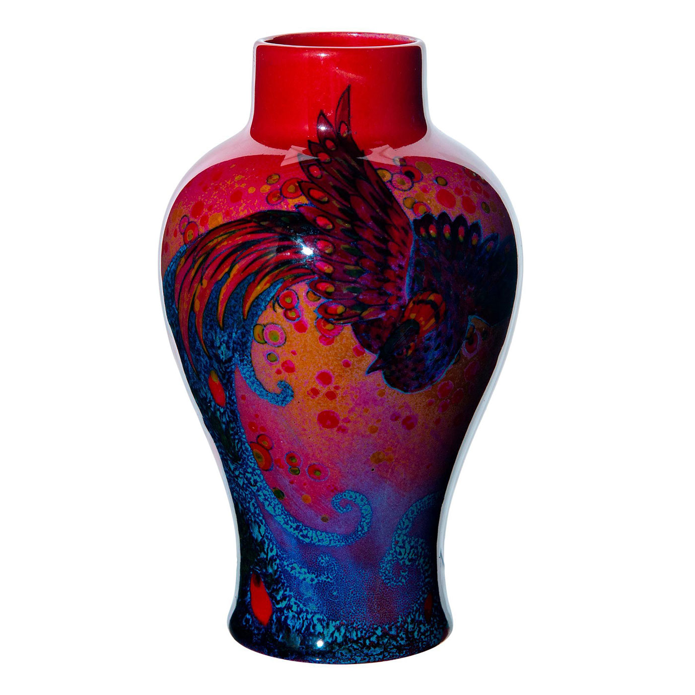 Royal Doulton Sung Flambe Firebird Vase, Eaton, Noke
