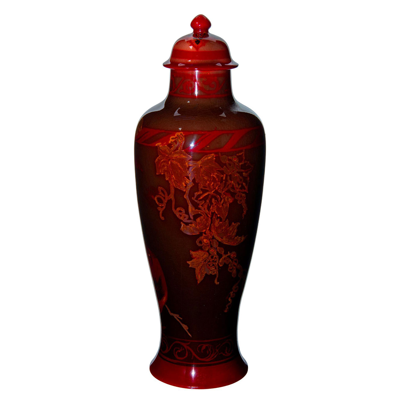 Bernard Moore Flambe Pottery Lidded Vase - Image 2 of 6