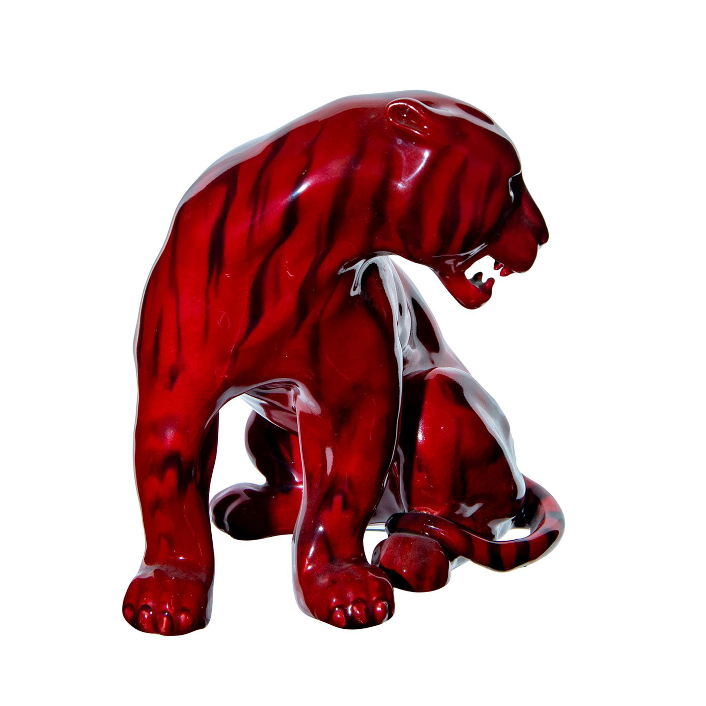Royal Doulton Flambe Animal Figurine, Tiger, Seated HN912 - Image 4 of 5