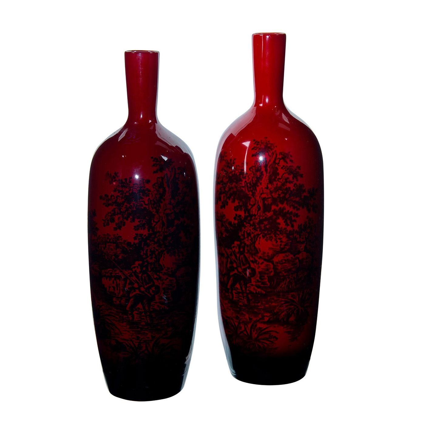 Pair Of Royal Doulton Flambe Woodcut Vases - Image 3 of 4