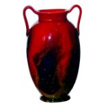 Royal Doulton Sung Flambe Double Handled Vase, Noke, Moore