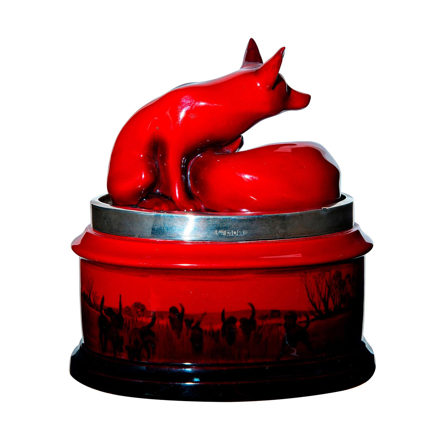 Royal Doulton Flambe Tobacco Jar, Hunting Scene - Image 2 of 4