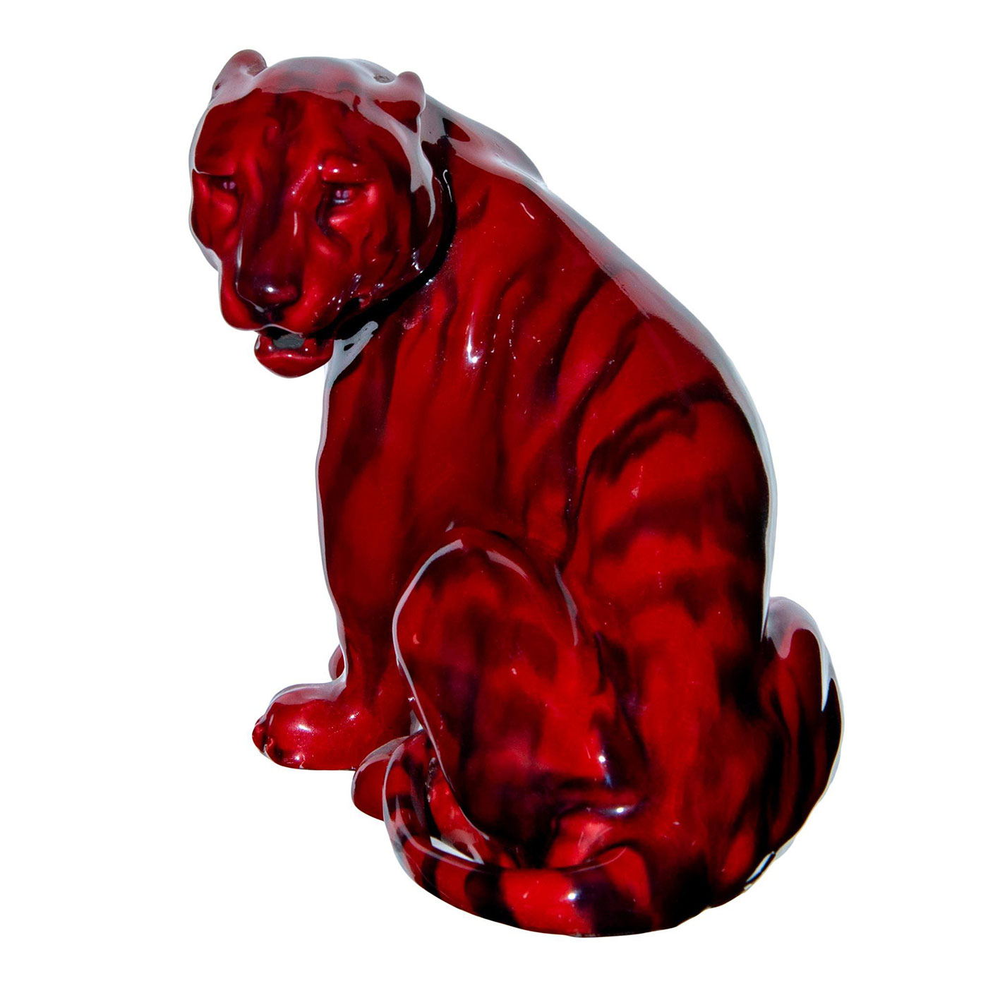 Royal Doulton Flambe Animal Figurine, Tiger, Seated HN912 - Image 2 of 5