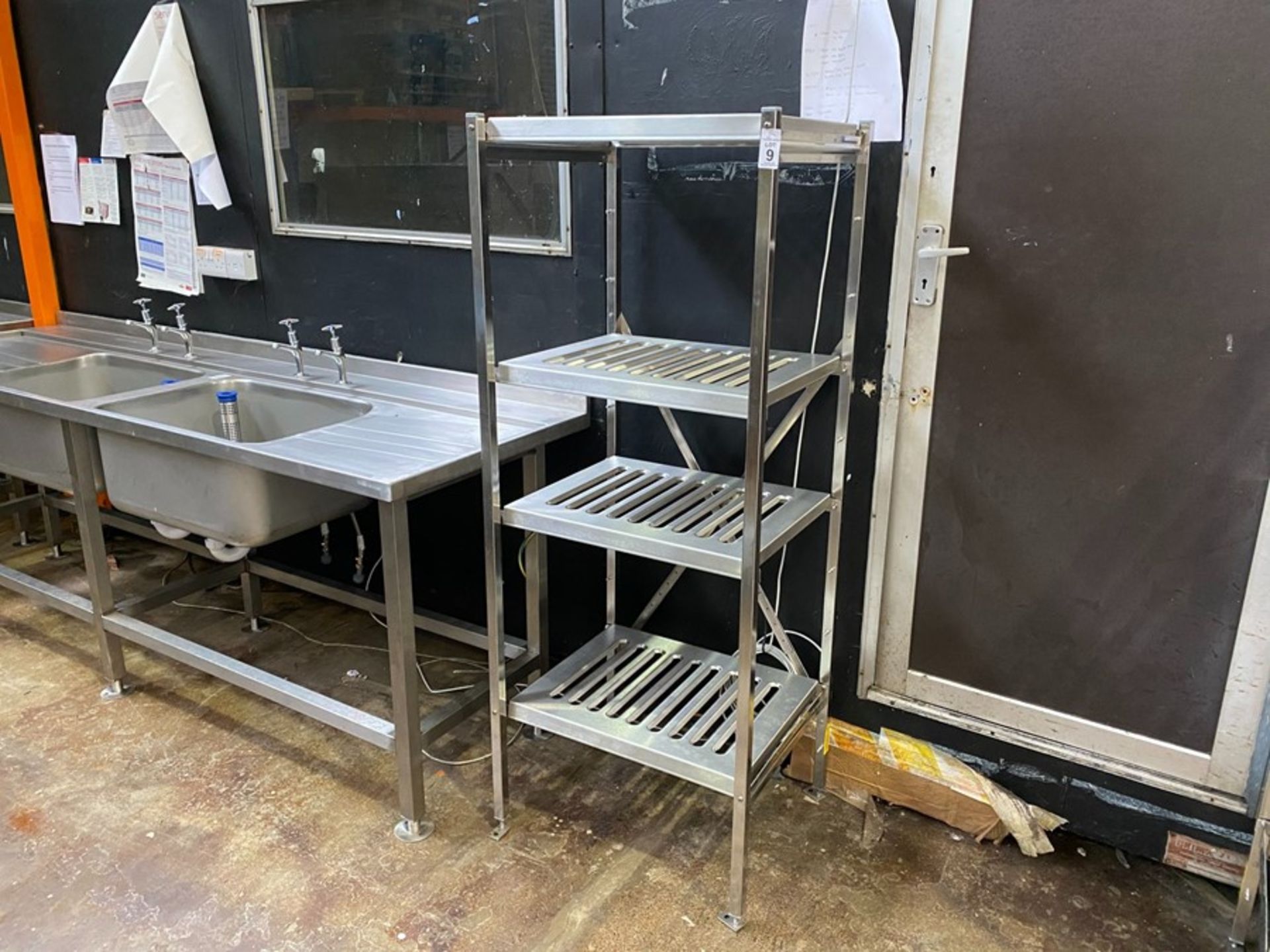 STAINLESS STEEL 4 TIER CATERING SHELVING UNIT