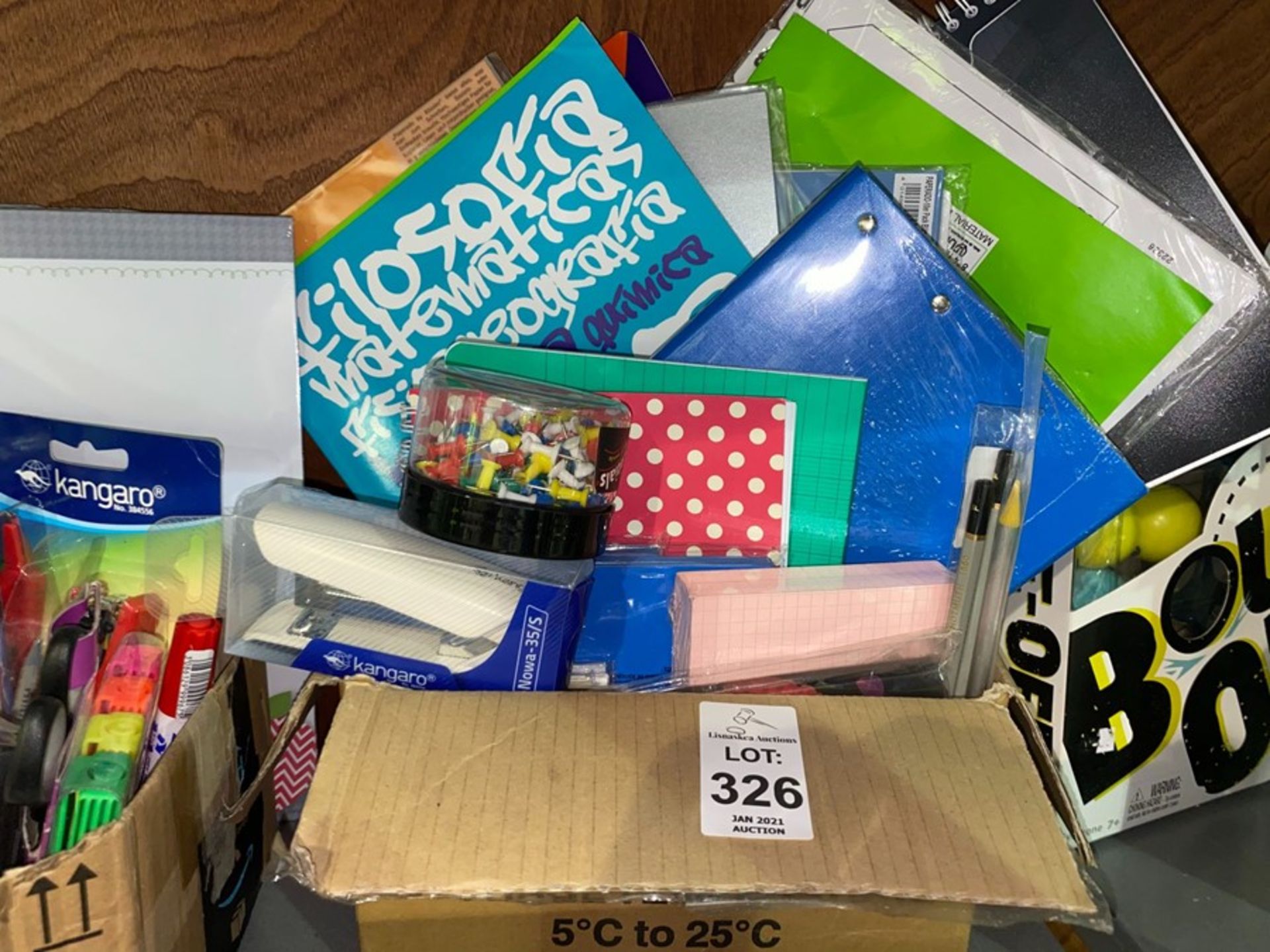 BOX OF OFFICE SUPPLIES