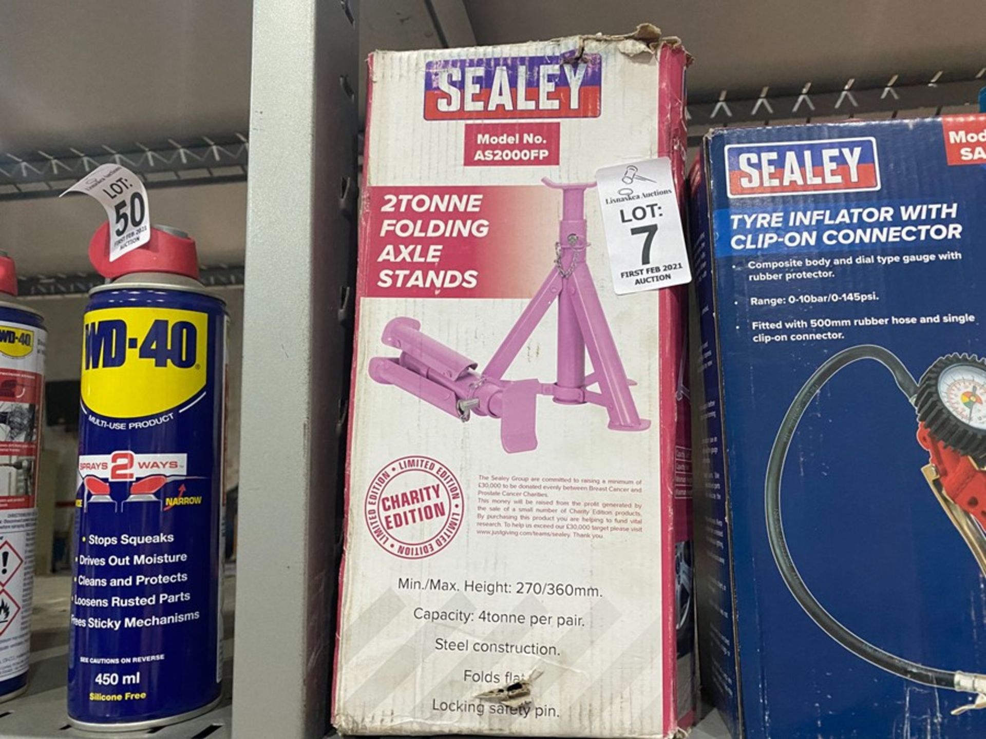 SEALEY 2 TONNE FOLDING AXLE STANDS (NEW)