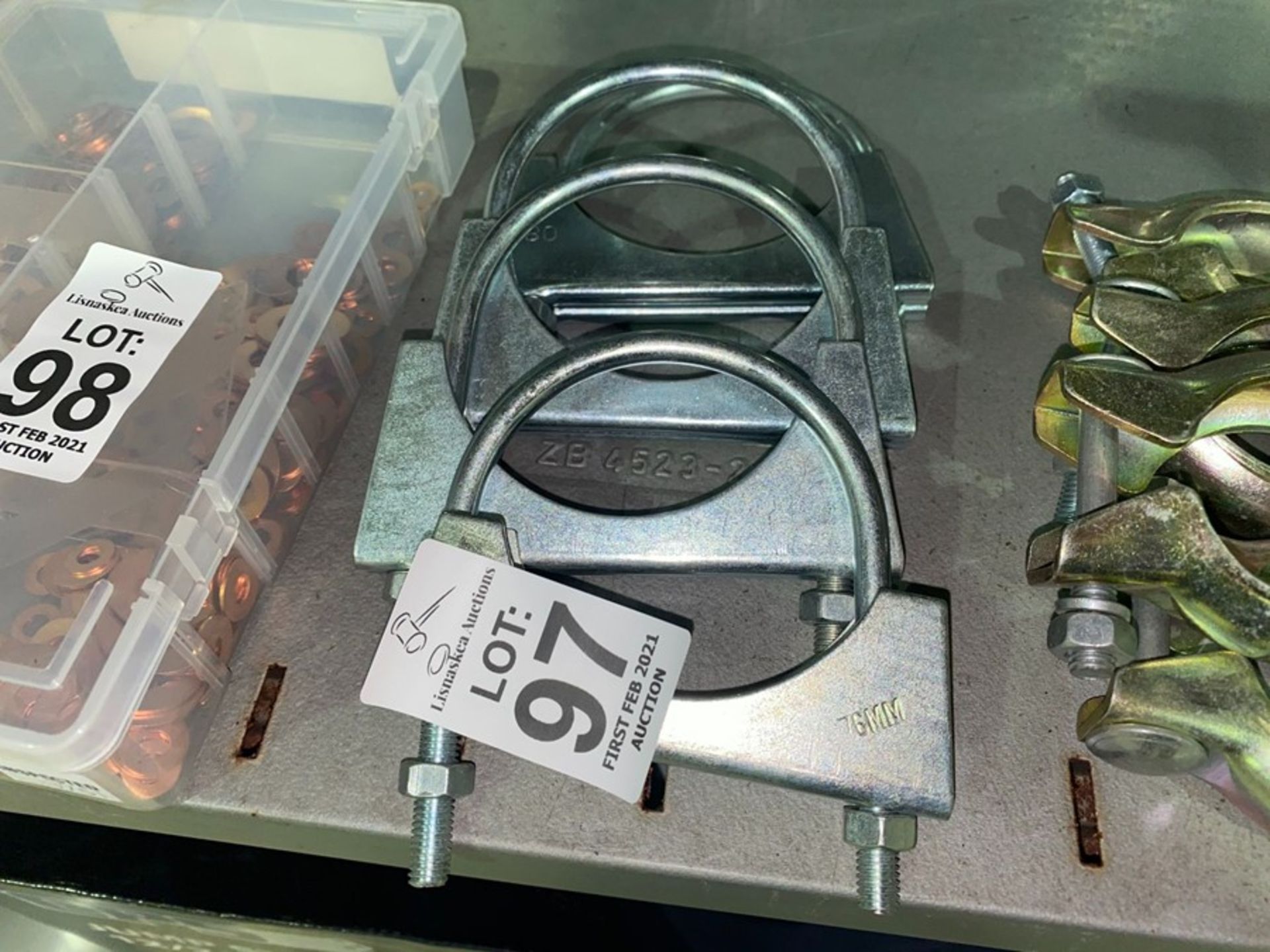 4X LARGE EXHAUST CLAMPS (NEW)