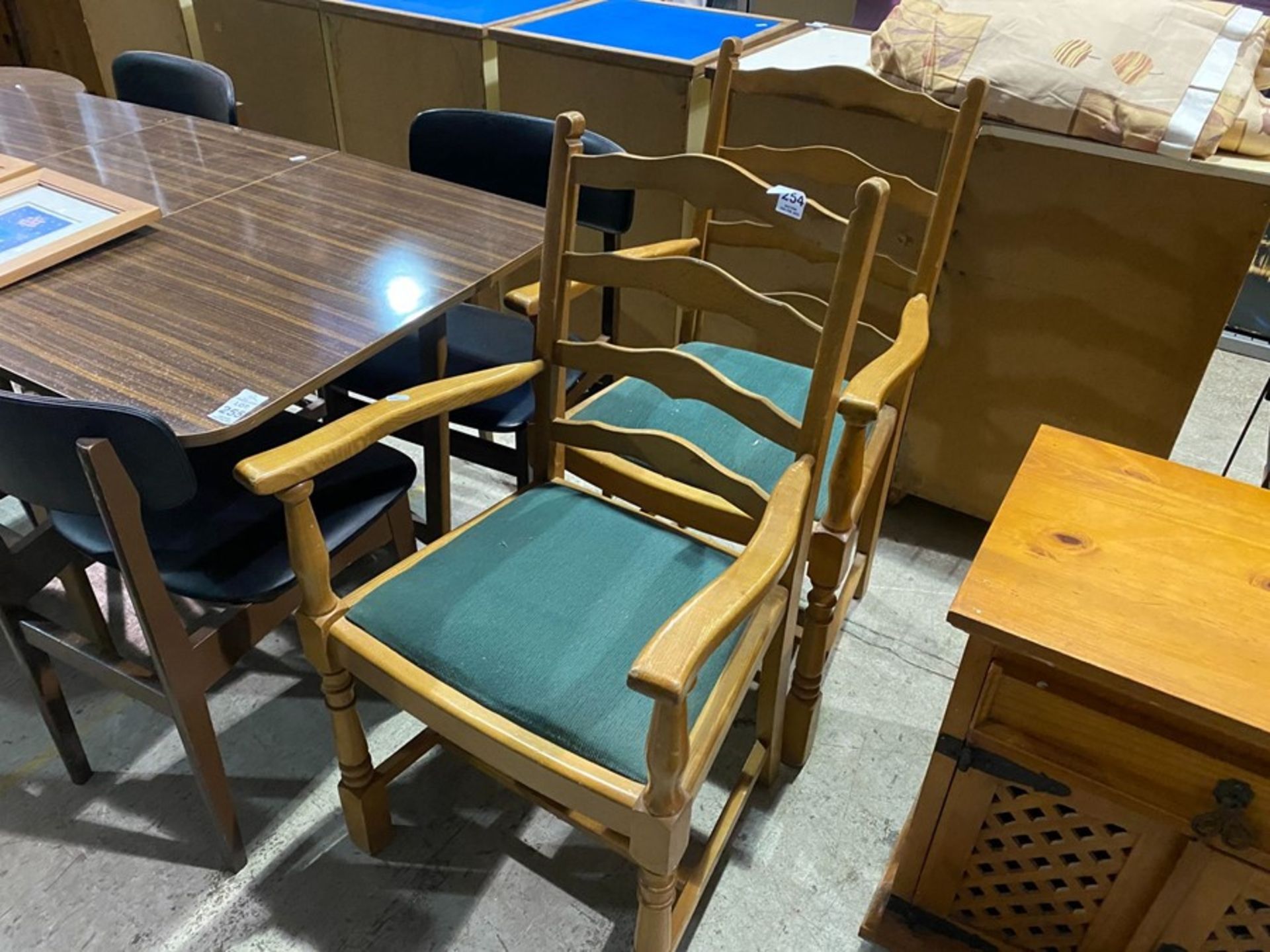 PAIR OF KITCHEN PINE CARVER CHAIRS