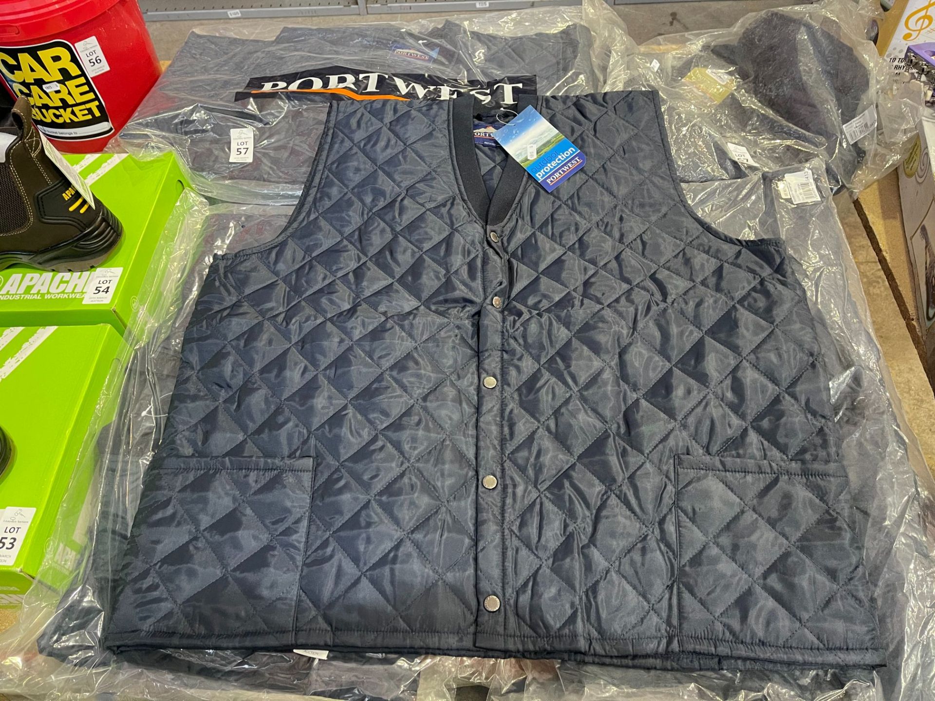 NEW PORTWEST NAVY QUILTED WAISTCOAT SIZE MEDIUM
