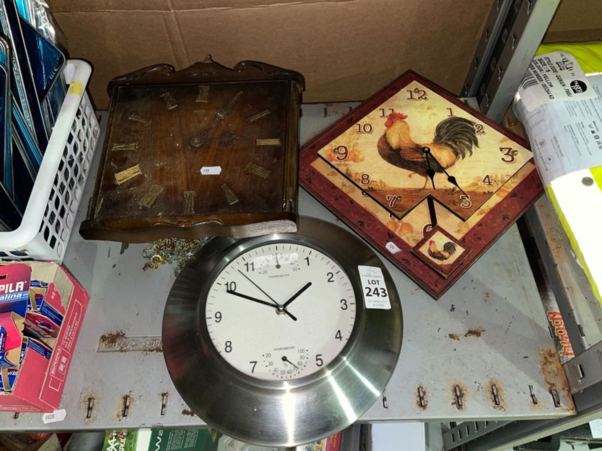 LOT OF 3 WALL CLOCKS